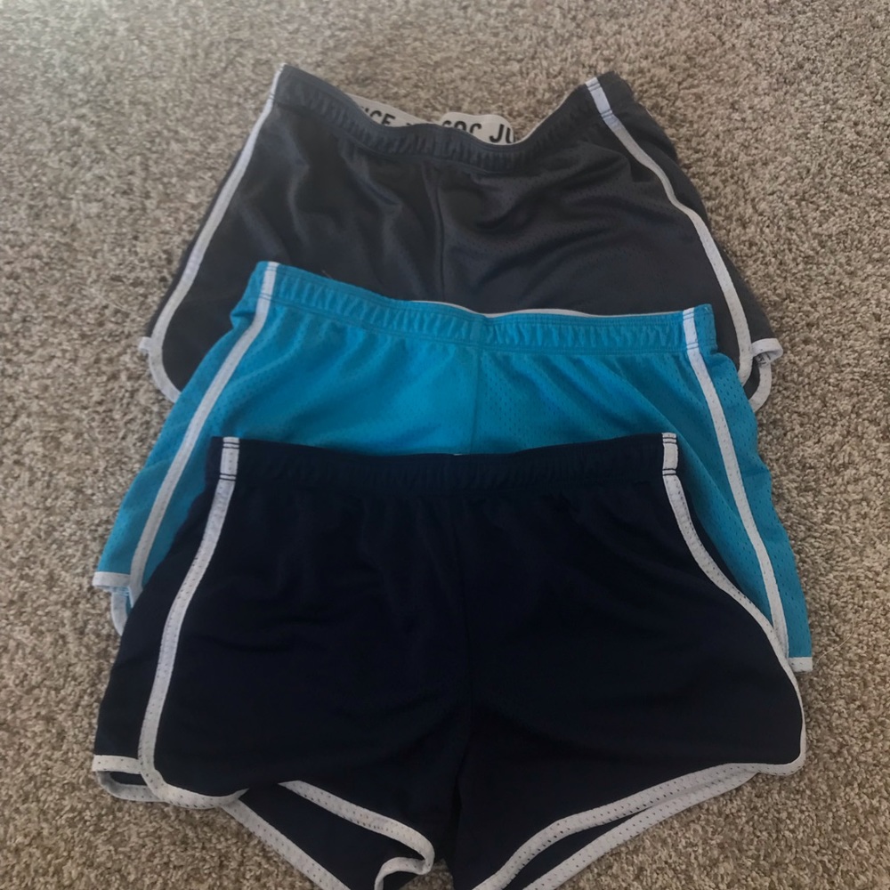 Black, Grey, and Blue Justice shorts
